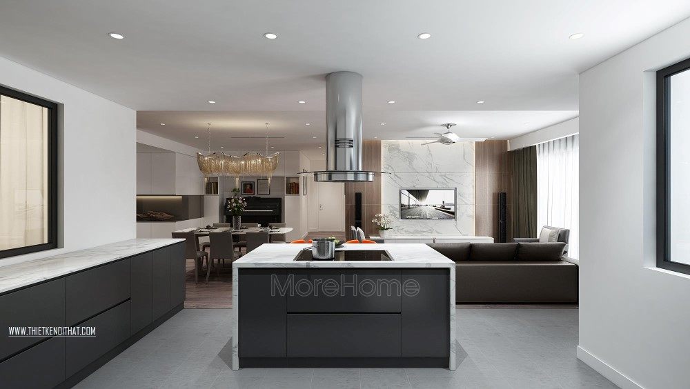 Thiết kế nội thất phòng bếp căn hộ chung cư Penthouse Imperia Garden